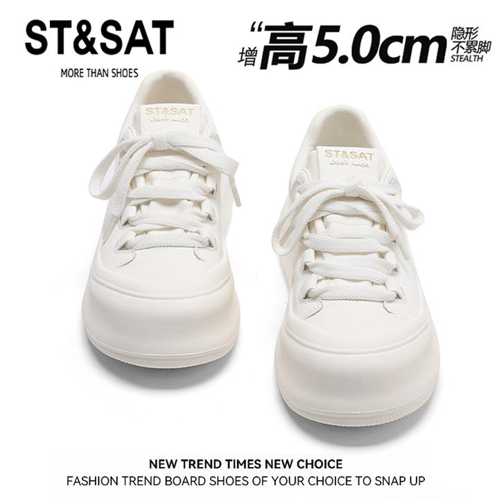 星期六高颜值厚底小白鞋女百搭爆款大头运动鞋软底不累脚休闲板鞋