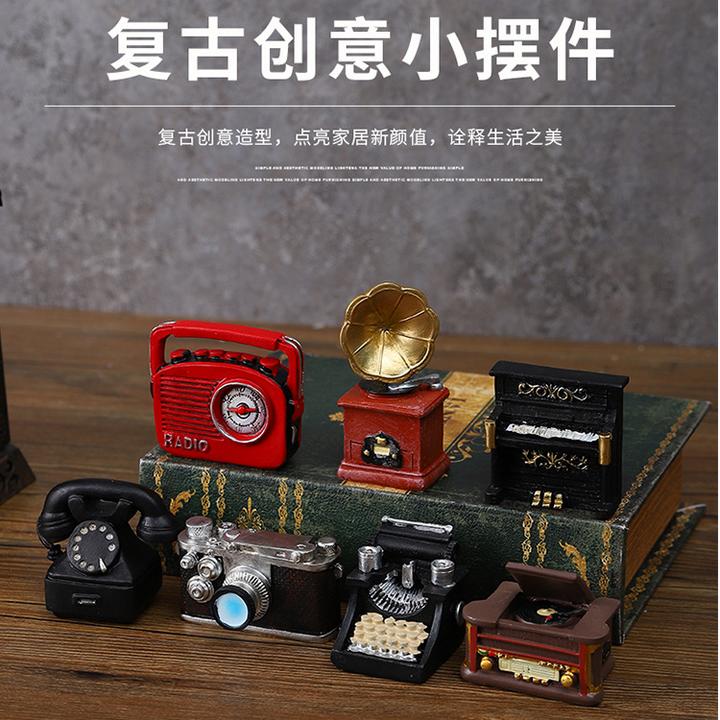 仿真微缩模型 迷你版超小号 复古家具 家电 电话电视食玩手办摆件