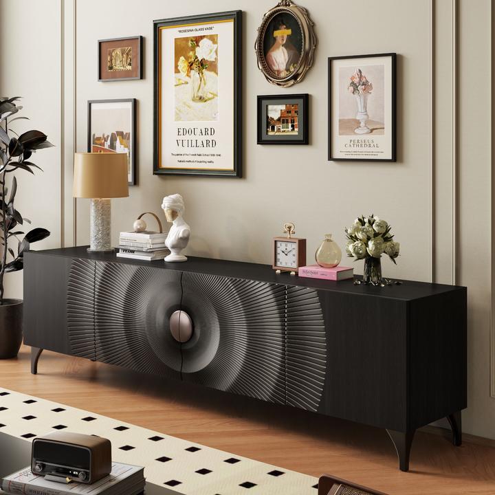 意式极简实木电视柜茶几组合北欧轻奢客厅电视柜高款卧室储物地柜