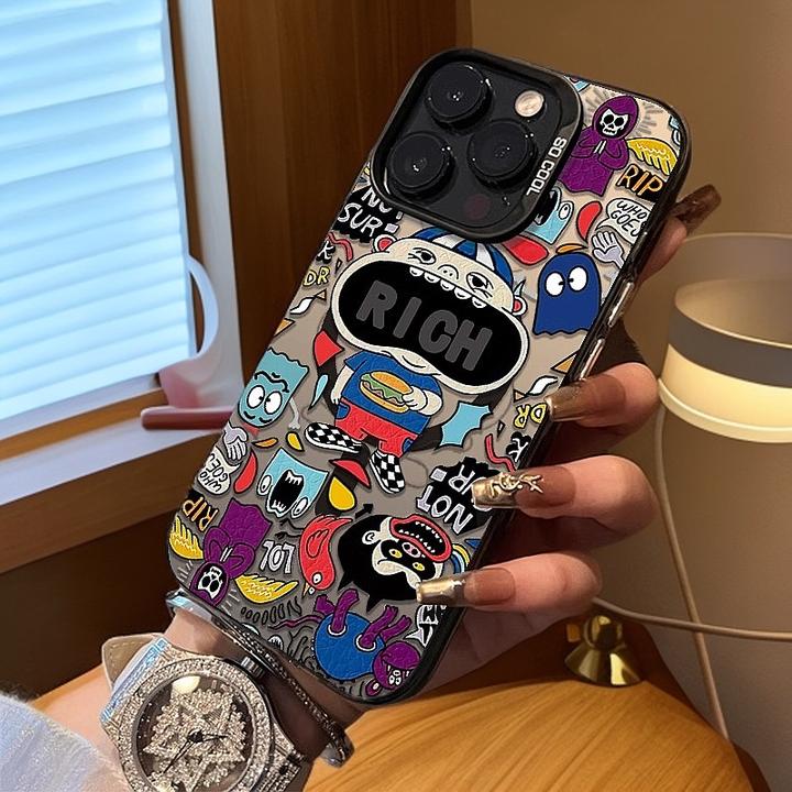 【RlCH个性涂鸦】彩银磁吸适用苹果16promax手机壳iphone13/4防摔15