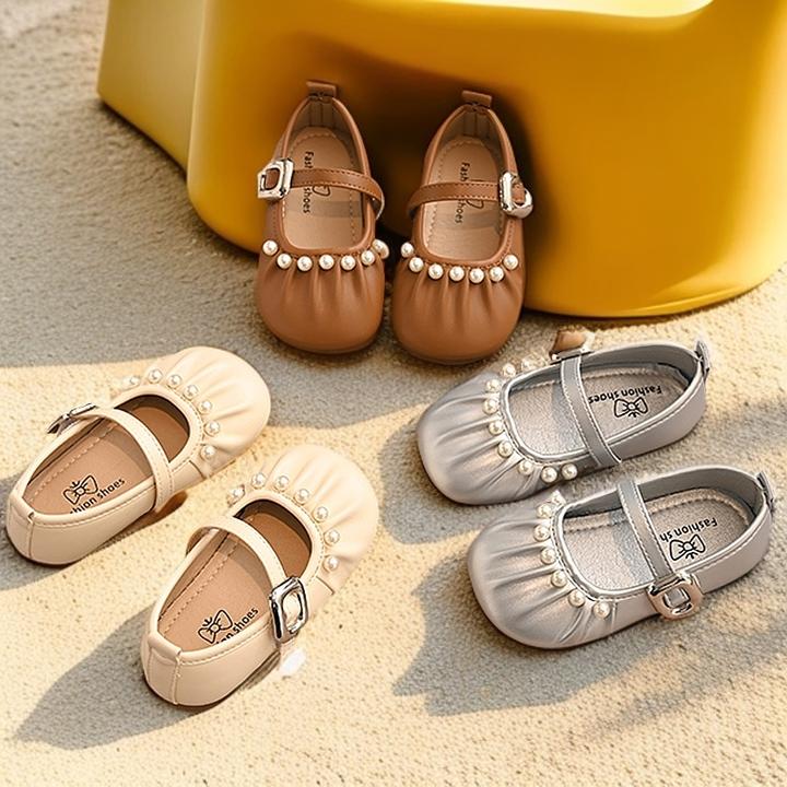 女童公主鞋2025春秋新款中大童纯色时尚单鞋儿童宝宝软底小皮鞋
