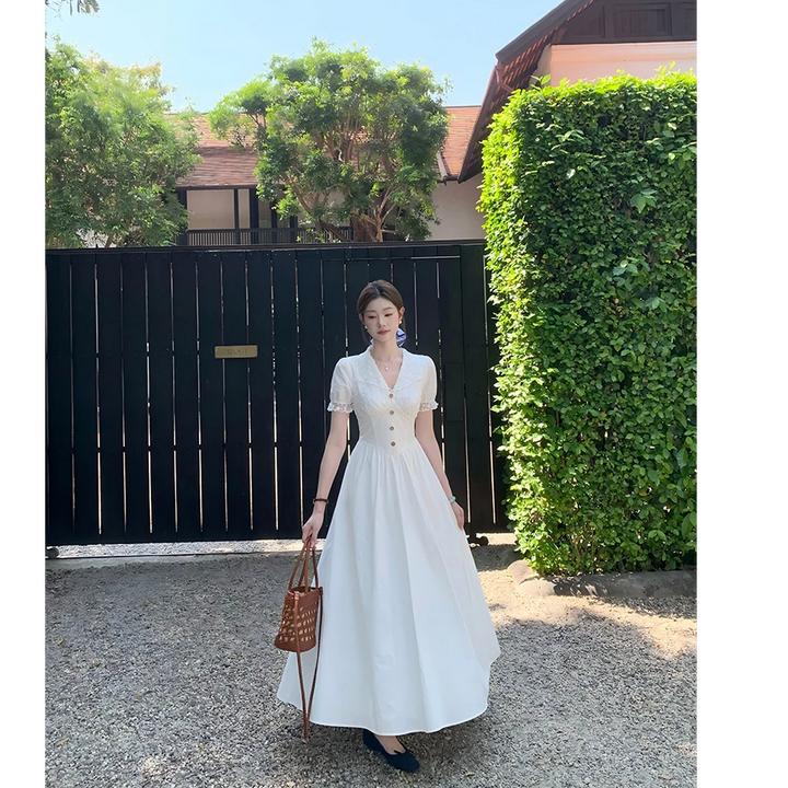 【罗马假日】法式温柔气质优雅连衣裙欧若风收腰显瘦春夏裙