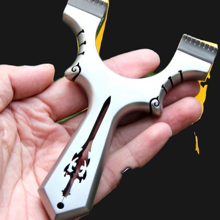 龙齿扁皮弓专业弹弓高精度暗扣新款扁皮弓快压高精度龙剑不锈钢