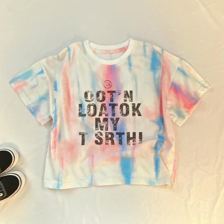 夏新款款儿童短袖中大童男女童上衣半袖满印休闲T恤圆领夏季