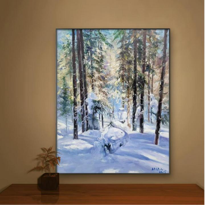王彬《雪之后》原创手绘油画