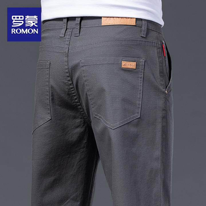 罗蒙夏季薄款弹力休闲裤男士2025新款潮流百搭宽松直筒长裤子男款