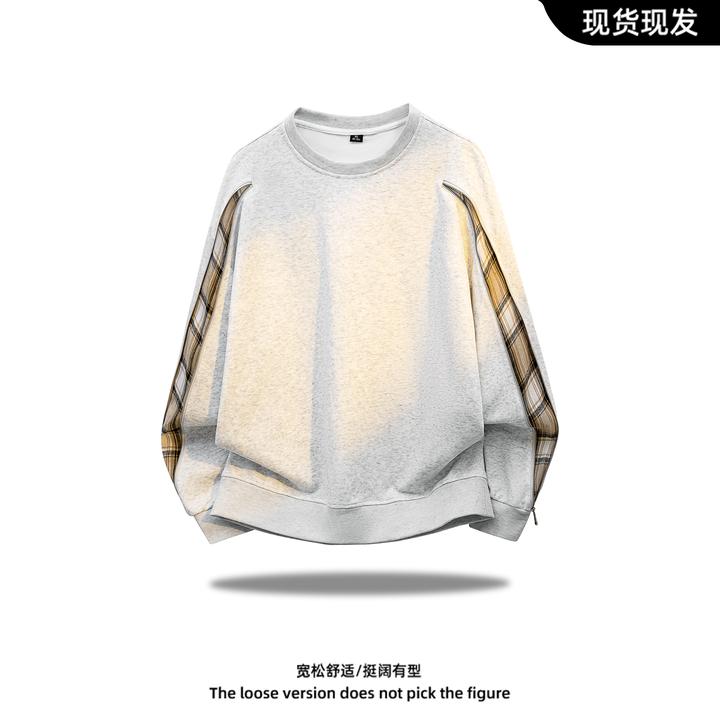 新款圆领保暖印花卫衣男高街帅气百搭大码外套免烫不缩水套头衫