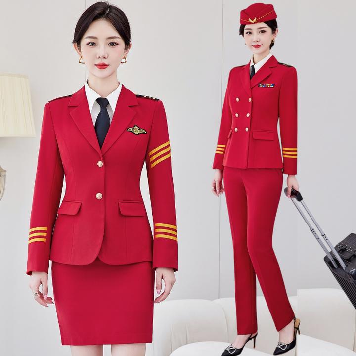 红色军鼓队演出服新款套装空姐制服鼓号队婚庆敲鼓服锣鼓队表演服
