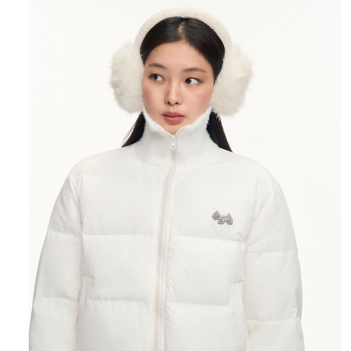 F426国潮牌短款针织领口袖口拼接羽绒服7660