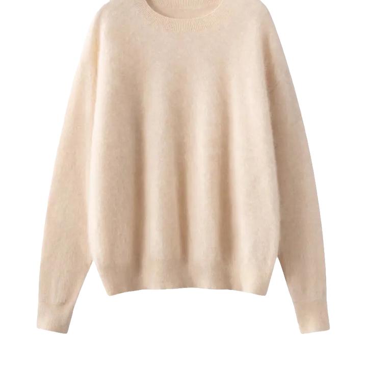 圆领宽松型羊绒衫烫钻羊绒套头衫衫网红秋冬百搭毛衣