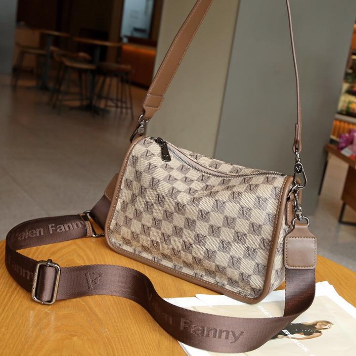 香港品牌VF真皮高级印花时尚百搭小方包单肩腋下包通勤斜挎包女包