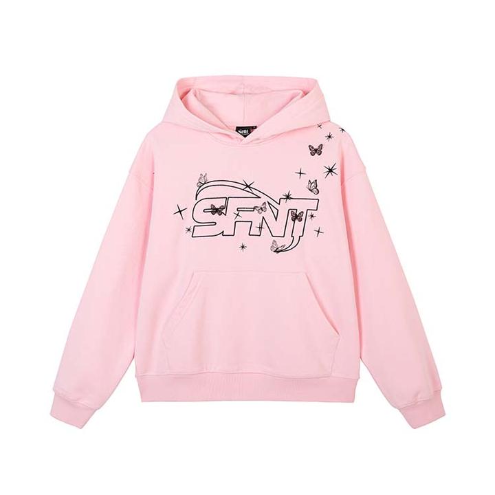 SFNT【恒温暖皮】立体蝴蝶刺绣字母连帽卫衣秋季新款卫衣