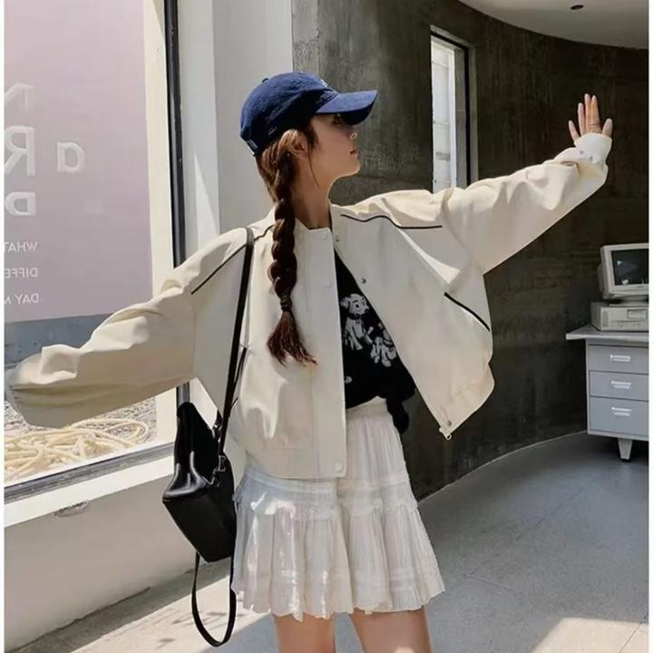 慵懒风设计感韩系棒球服外套女春秋休闲洋气短款学生春秋季百搭