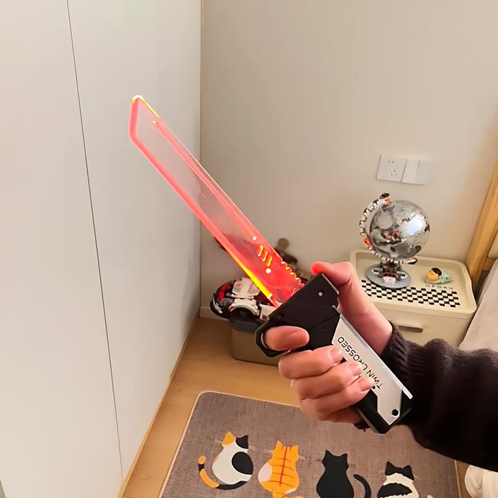 对插双刃光剑伸缩式带灯刀剑玩具解压道具2026新款送男孩生日礼物