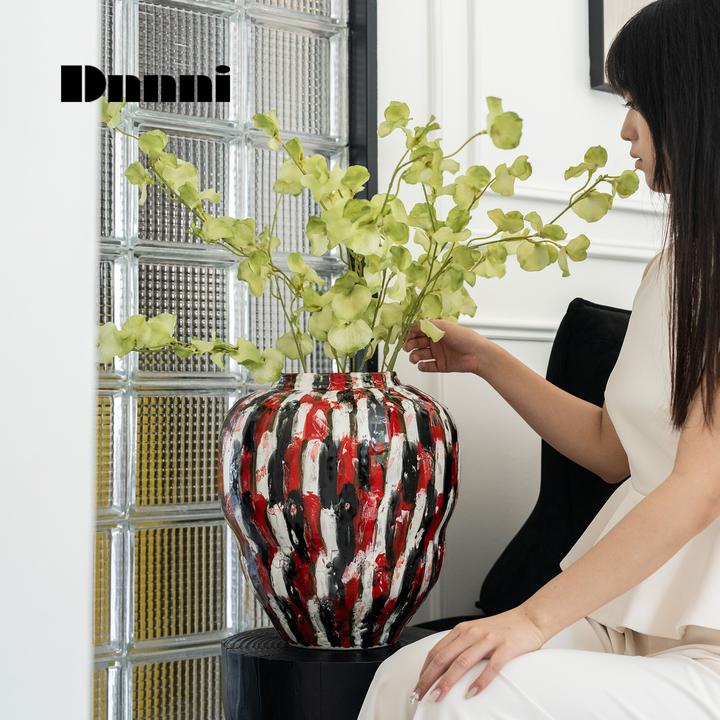 Dnnni法式中古手作肌理大花器陶瓷样板间客厅玄关民宿插花艺术感