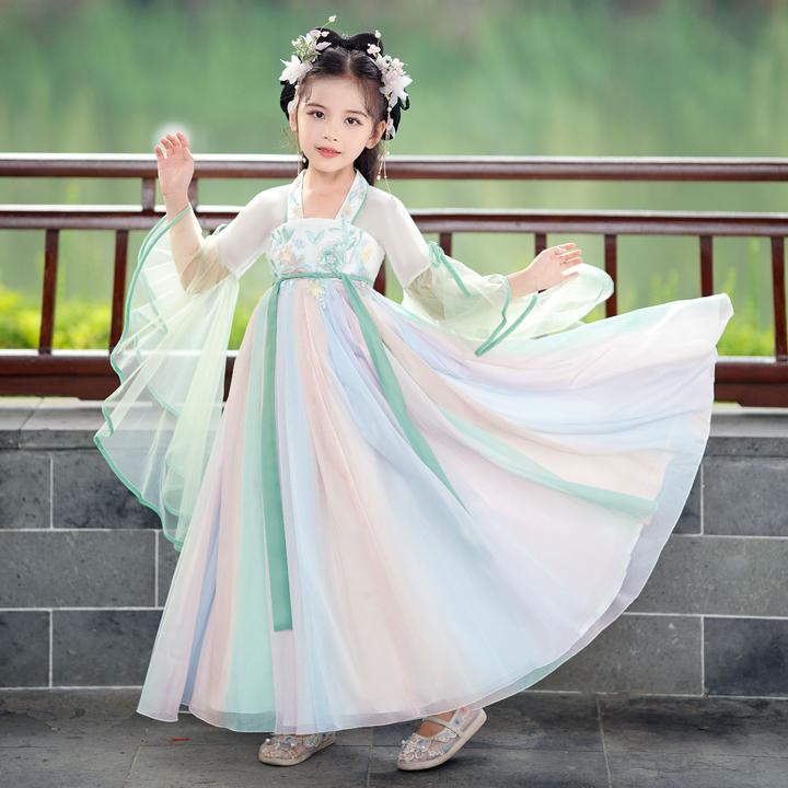 【绿韵】女童汉服宝宝古风薄款中国风仙女小女孩仙气飘逸儿童春秋