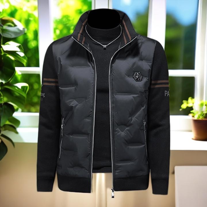 娜罗普西中青年韩版羽绒服男短款立领印花白鸭绒加厚羽绒夹克外套