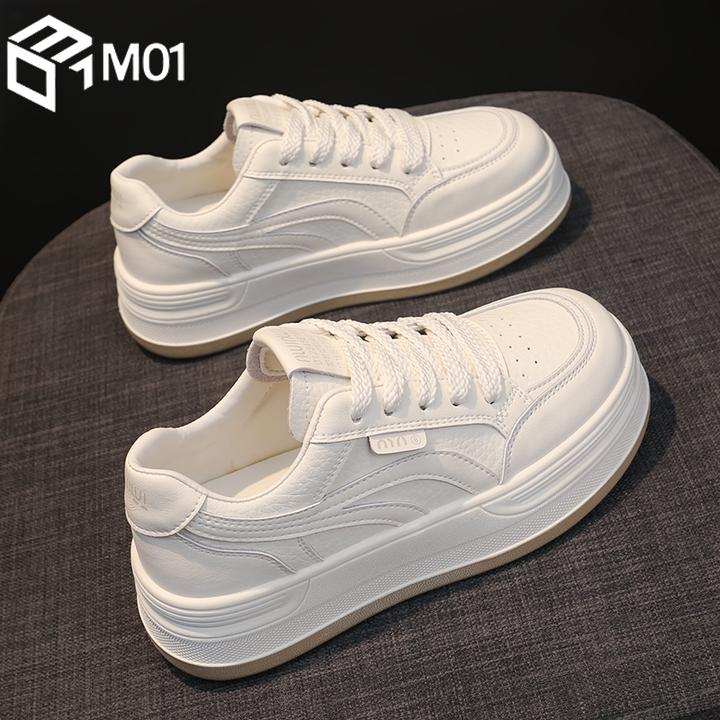 M01踩屎感小白鞋女款2025秋冬季新款厚底防滑软底运动休闲板鞋