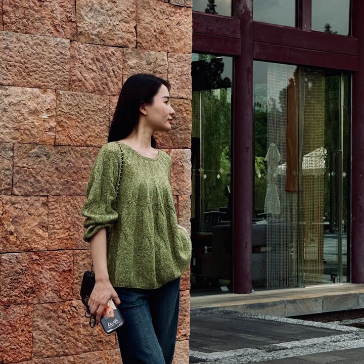 HELAAOMI“慵懒松茶”高端亲肤绵羊毛莱赛尔山羊绒上衣CY5CM32584