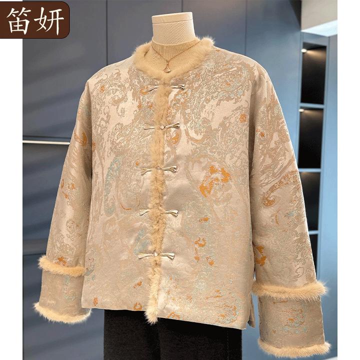 新中式国风外套女中老年棉服冬装新款上衣气质百搭妈妈装唐装棉衣