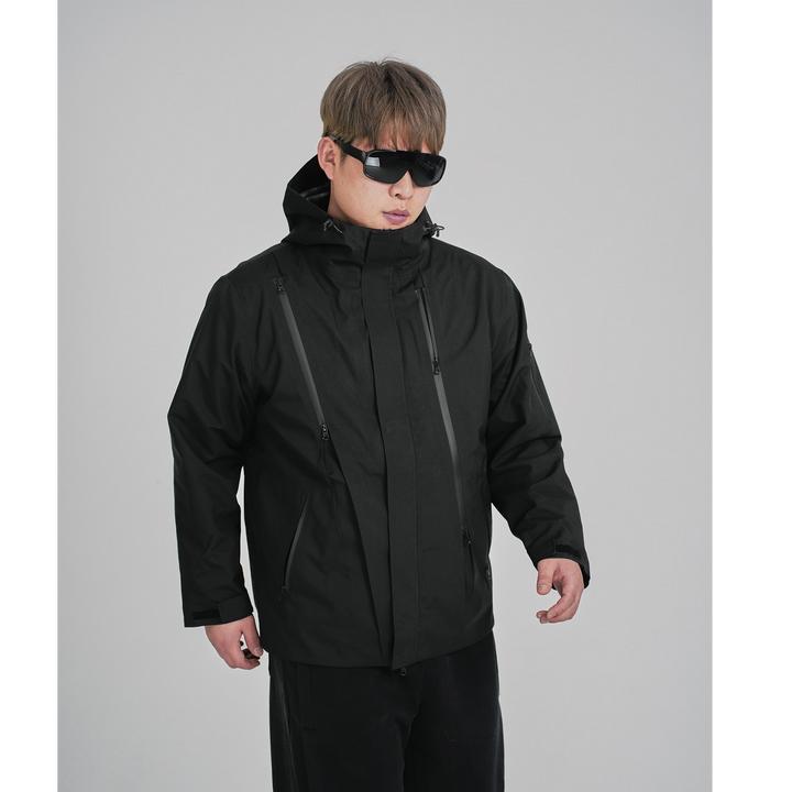 heypang大码男装春季夹克休闲户外百搭防风保暖连帽三合一冲锋衣