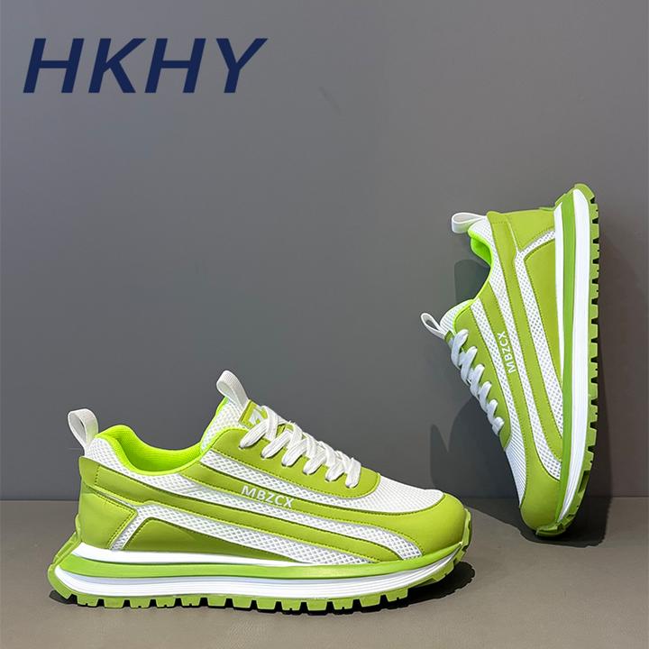 HKHY男鞋车缝线厚底透气网面鞋网面时尚春夏韩版百搭春季秋季