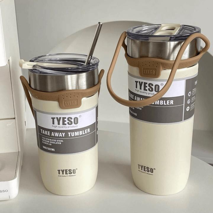 保温杯咖啡杯双层保温保冷冰霸杯车载不锈钢汽车杯子便携带提绳