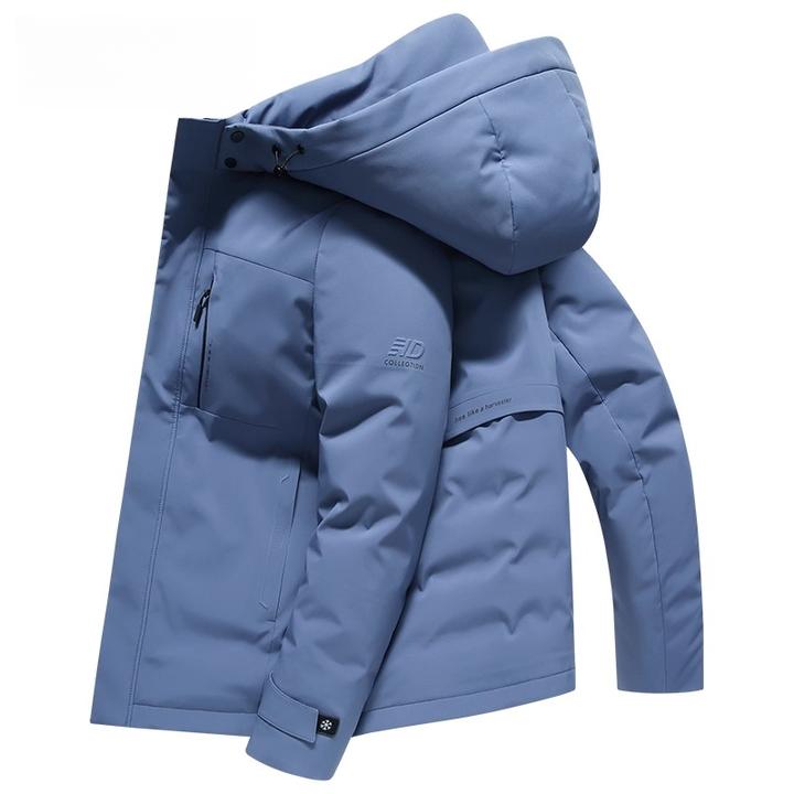 羽绒服男装短款加厚白鸭绒2025冬季新款冬装保暖潮流连帽外套男装