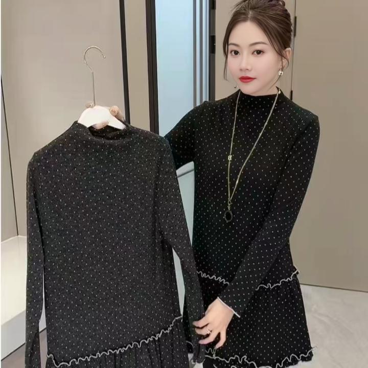 洋气欧货中长款点点裙