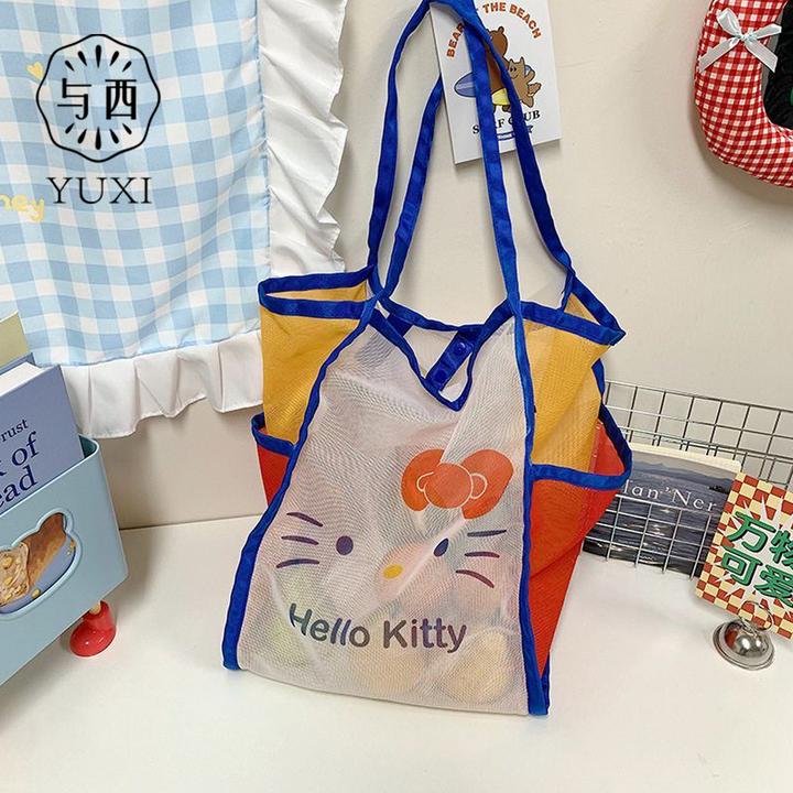 YUXI/与西 HelloKitty游泳包大容量可折叠超市购物袋海边沙滩包