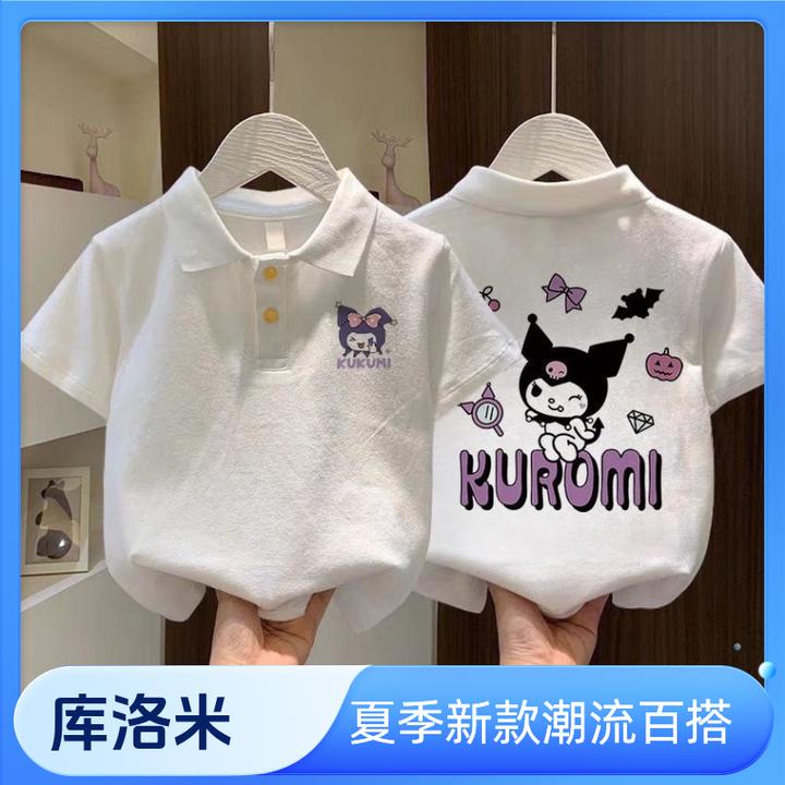 女童纯棉短袖T恤2025时尚夏季潮流百搭新款儿童洋气polo宝宝上衣