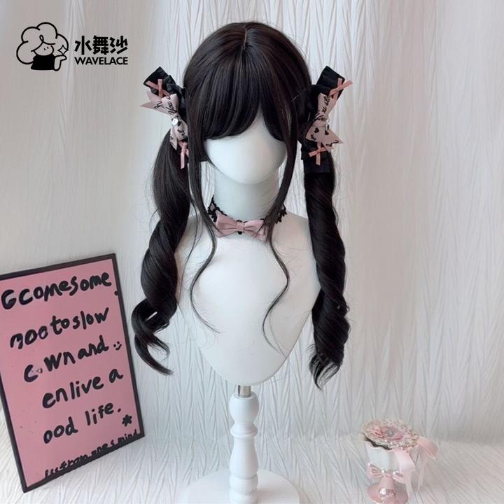 【扎好马尾】水舞沙Lolita罗马卷双马尾假发网红少萝仿真人假发套