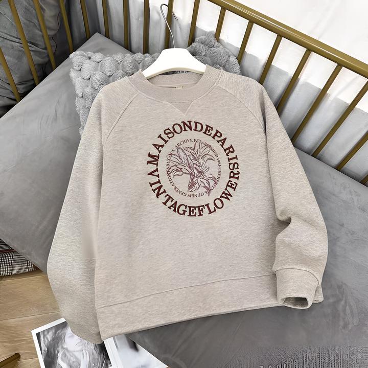 2025新款秋季奥粒绒时尚刺绣宽松百搭遮肉半高领长袖卫衣5026