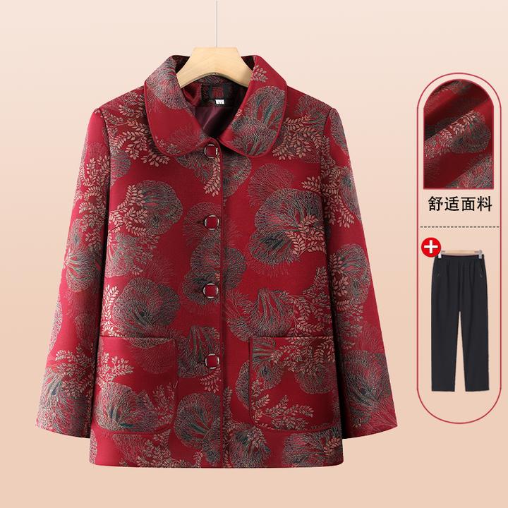 奶奶秋装2025新款长袖衬衫中老年人妈妈春秋女老太太洋气老人衣服