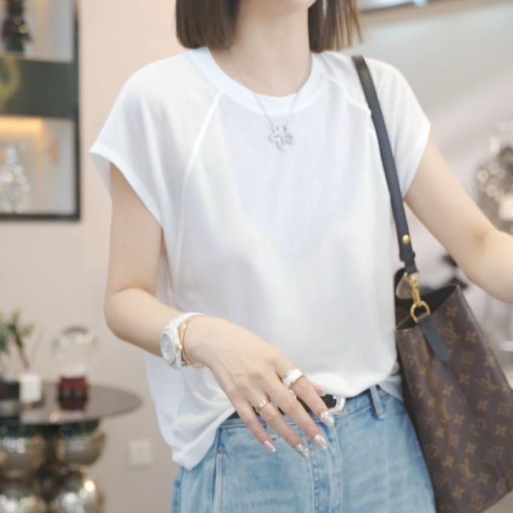 【纸短情长】2025夏季新款时尚气质百搭显瘦T恤LK2504140