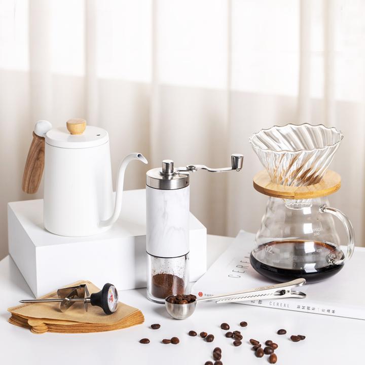 L'HOPAN/欧烹法式纯色欧马卡龙色咖啡壶便携磨豆机过滤杯礼盒手摇