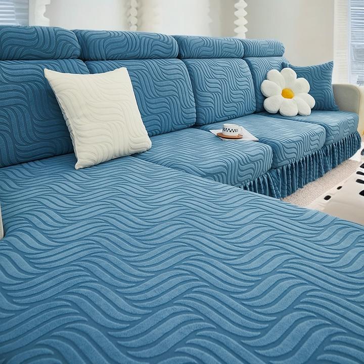 四季通用全包沙发罩万能套防猫抓带贵妃裙边款弹力防滑沙发笠加厚