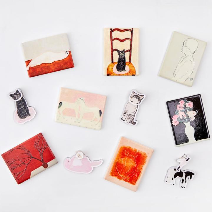 一条《因为常玉》展览限定文创冰箱贴可旋转亚克力陶瓷伴手礼可爱