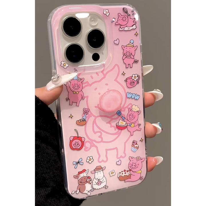 七壳子粉猪适用苹果华为vivo小米oppo女款iphone15/16/14