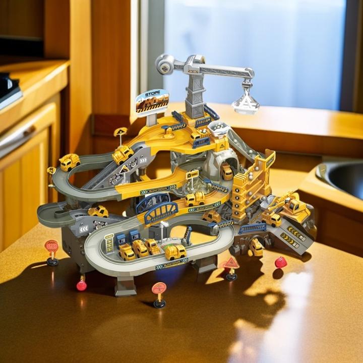 轨道工程车电动塔吊汽车带音乐儿童冒险爬坡亲子互动益智生日礼物