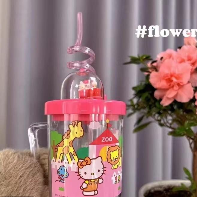 卡通超可爱的HelloKitty旋转水杯美乐蒂水杯吸管杯