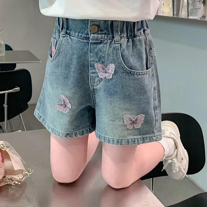 儿童牛仔短裤女童裤子夏季薄款外穿大童夏装时髦新款女孩夏款中裤