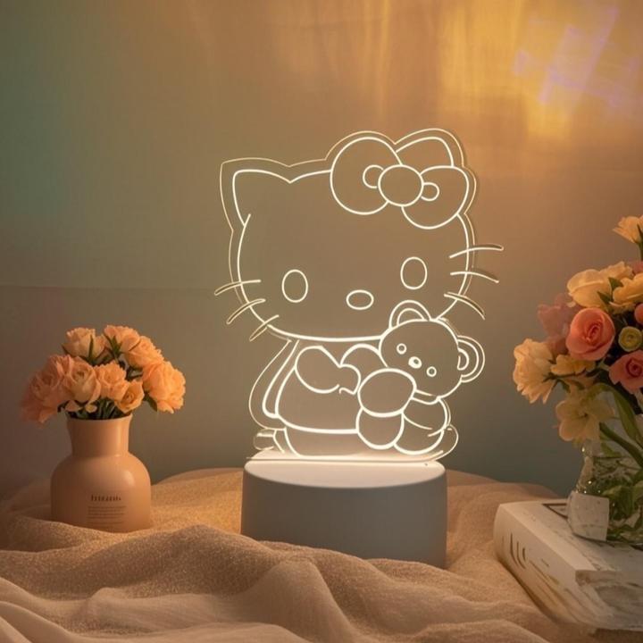 凯蒂猫Hellokitty创意小夜灯可爱床头台灯氛围灯生日礼物卧室睡眠