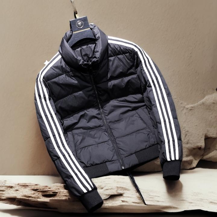 诺顿雷斯欧货立领轻薄羽绒服男士青年修身韩版条纹紧身外套帅气潮