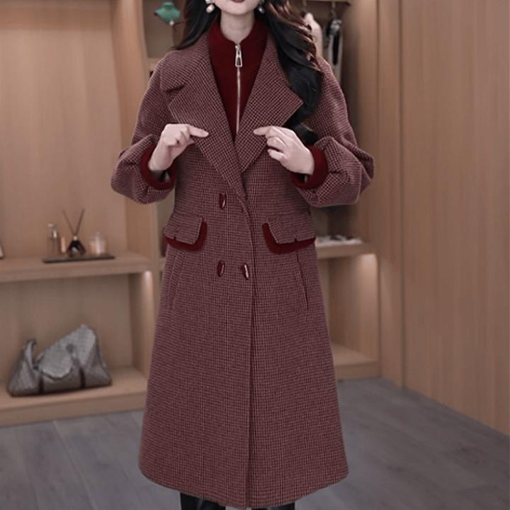 B740【风衣】2025冬季新款时尚休闲收腰显瘦韩版加绒加厚风衣外套