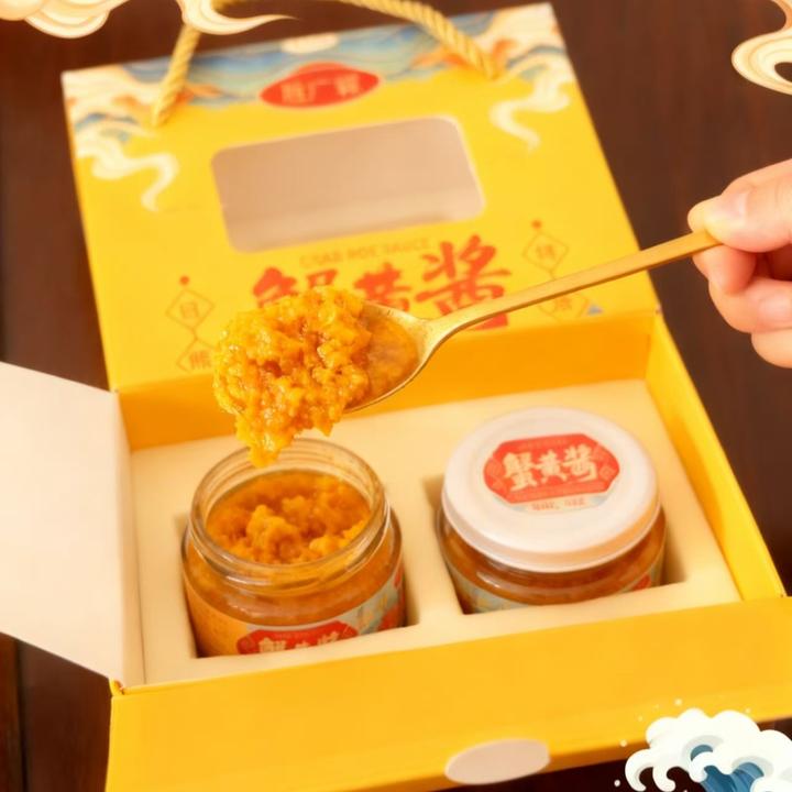 日照特产蟹黄酱油浸蟹真材实料下饭必备