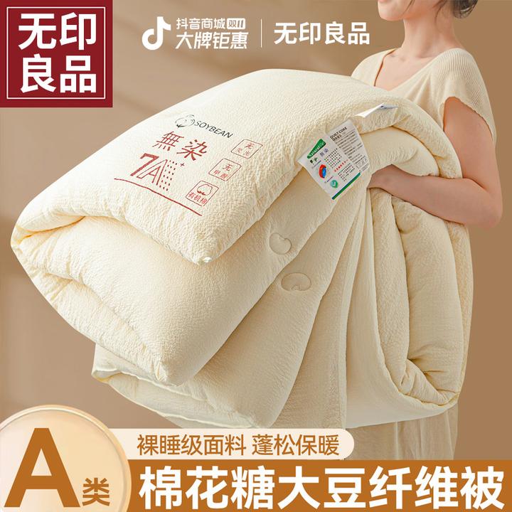 无印良品大豆纤维被子被芯春秋被加厚保暖10斤冬被单双人四季通用