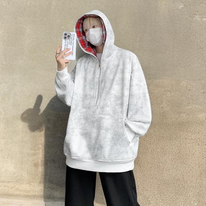 大码300斤秋冬款水洗脏脏布假两件卫衣男女连帽休闲宽松情侣外套