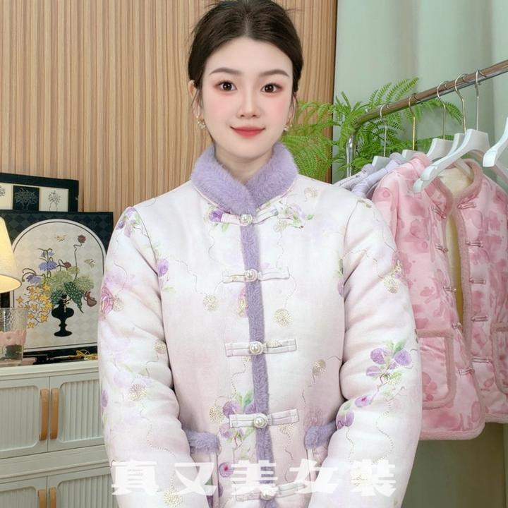 新款棉衣冬季中式民族风棉服上衣加绒加厚网红通用拜年服保暖外套