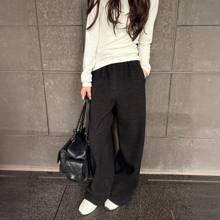 COCO ZONE 刘 一一 “满分裤”羊毛混纺直筒垂坠感休闲裤CD1A1789